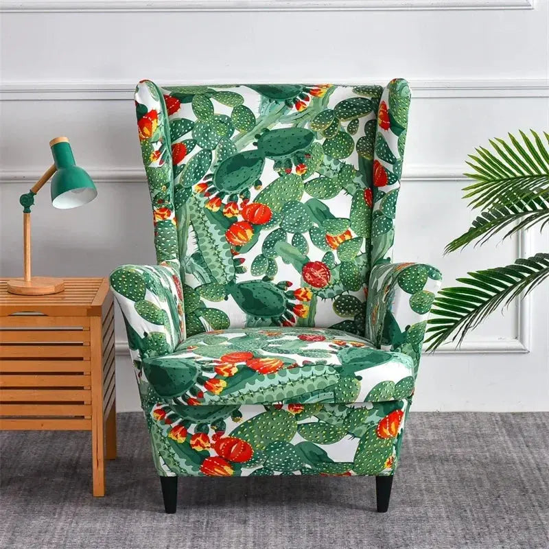Housses de fauteuil à dossier haut coordonnantes avec housse de coussin de siège, housses de canapé, chaise à oreilles, salon, chambre à coucher, 2 pièces, ensemble Housse de France