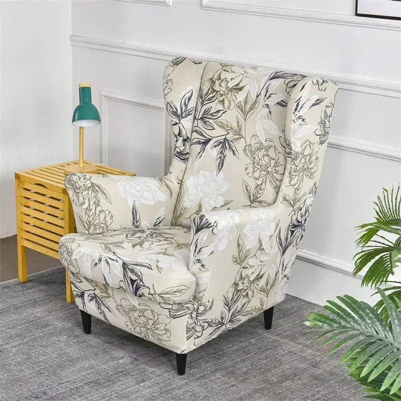 Housses de fauteuil à dossier haut coordonnantes avec housse de coussin de siège, housses de canapé, chaise à oreilles, salon, chambre à coucher, 2 pièces, ensemble Housse de France