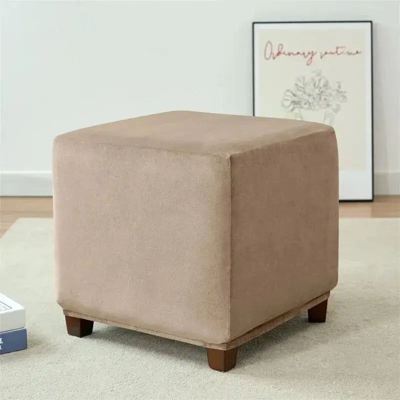 Housses de repose-pieds élastiques en velours doux, étui de protection de meubles, housses de tabouret pouf, maison de salon Housse de France