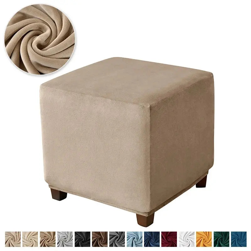Housses de repose-pieds élastiques en velours doux, étui de protection de meubles, housses de tabouret pouf, maison de salon Housse de France