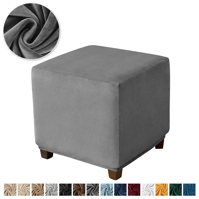 Housses de repose-pieds élastiques en velours doux, étui de protection de meubles, housses de tabouret pouf, maison de salon Housse de France