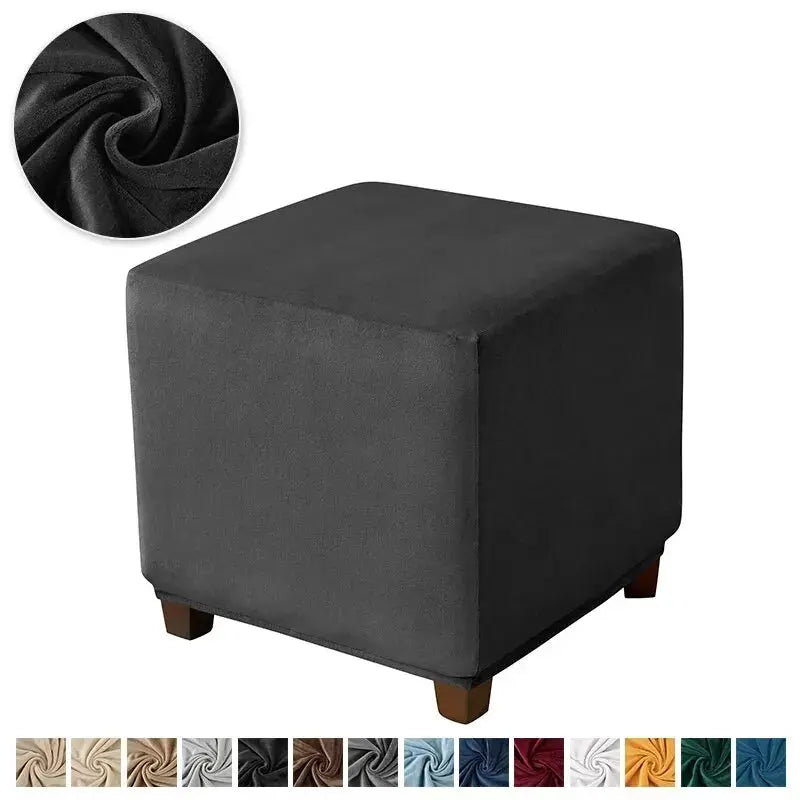 Housses de repose-pieds élastiques en velours doux, étui de protection de meubles, housses de tabouret pouf, maison de salon Housse de France