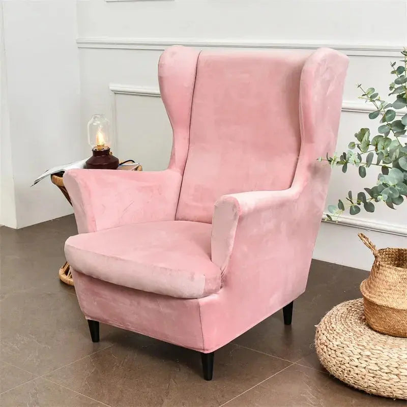 Housse Fauteuil à oreilles velours SOLVIA