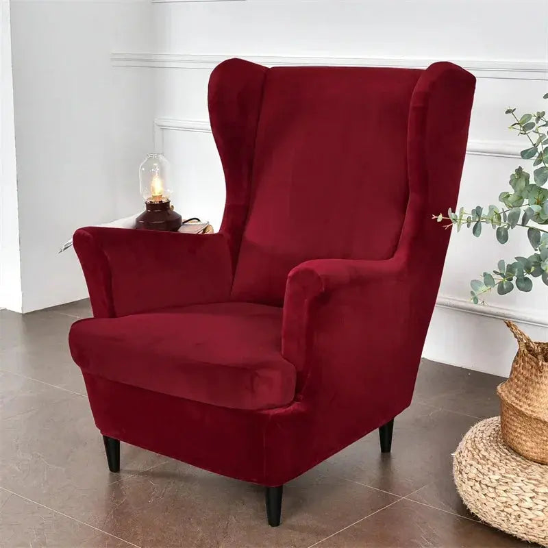 Housse Fauteuil à oreilles velours SOLVIA