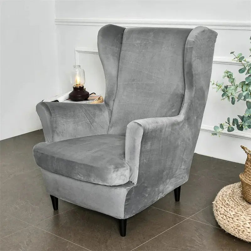 Housse Fauteuil à oreilles velours SOLVIA