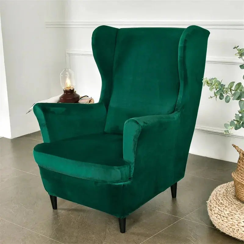 Housse Fauteuil à oreilles velours SOLVIA