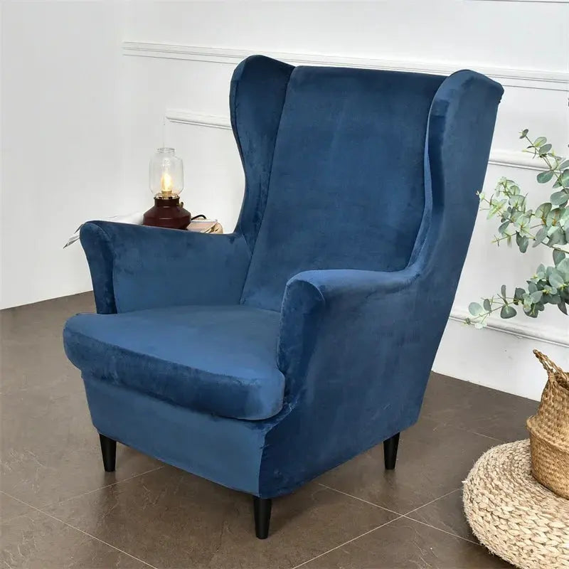 Housse Fauteuil à oreilles velours SOLVIA