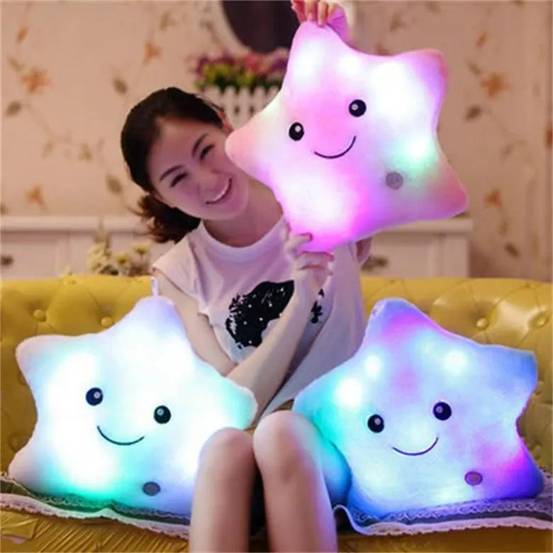 KYALO - Oreiller étoile en peluche brillant et lumineux - Housse De France