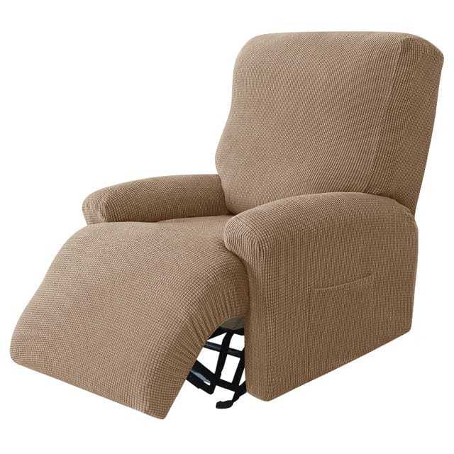 Lot De 4 Housse Fauteuil Relax Extensible – Marron – Lavable, Anti-rayures & Anti-abrasion – Protection Totale