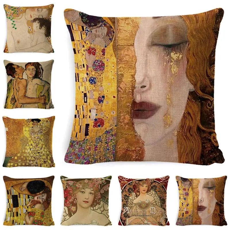 LOVEART - Coussin et taie d'oreiller motif peinture et dessin artistique - Housse De France