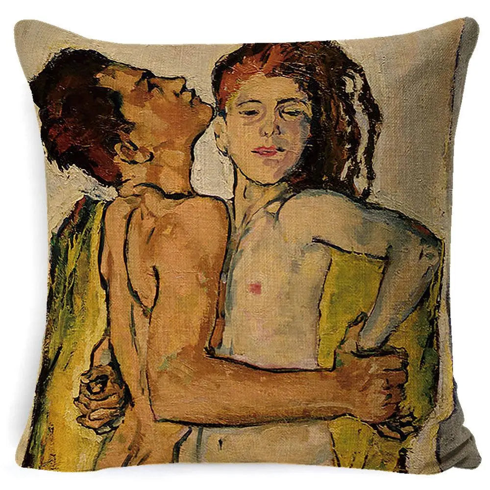 LOVEART - Coussin et taie d'oreiller motif peinture et dessin artistique - Housse De France