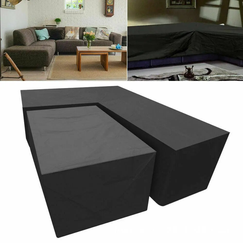 LSQUARD - Couverture de meubles d'extérieur imperméable pour canapé de jardin en forme de L canapé - Housse de France