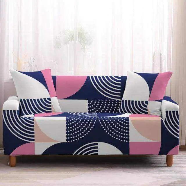 PINK GEO - Housse extensible pour canapé et fauteuil - Housse De France