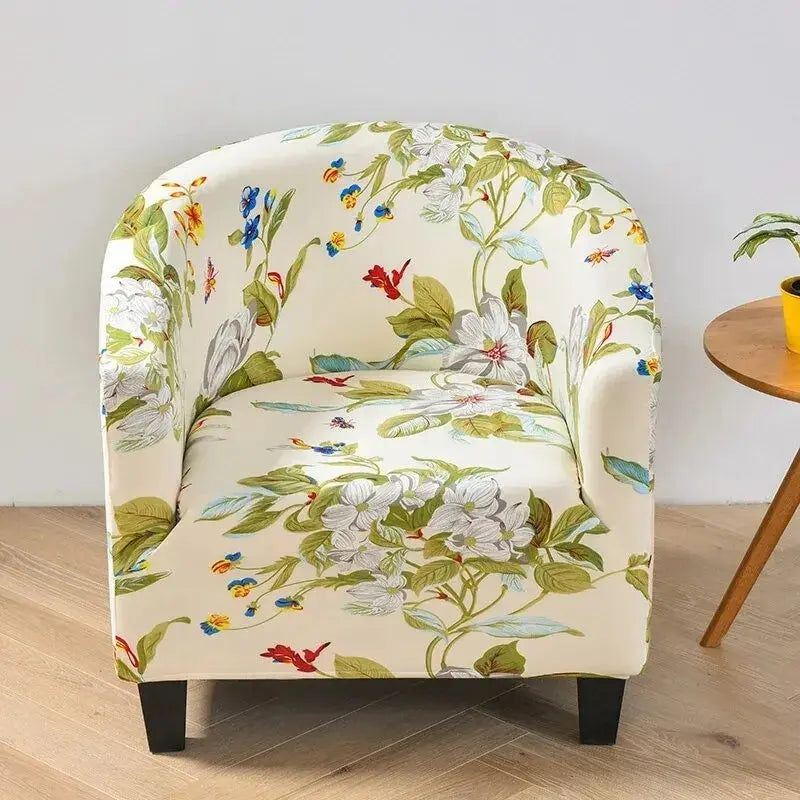 Housse fauteuil club floral SOLVIA