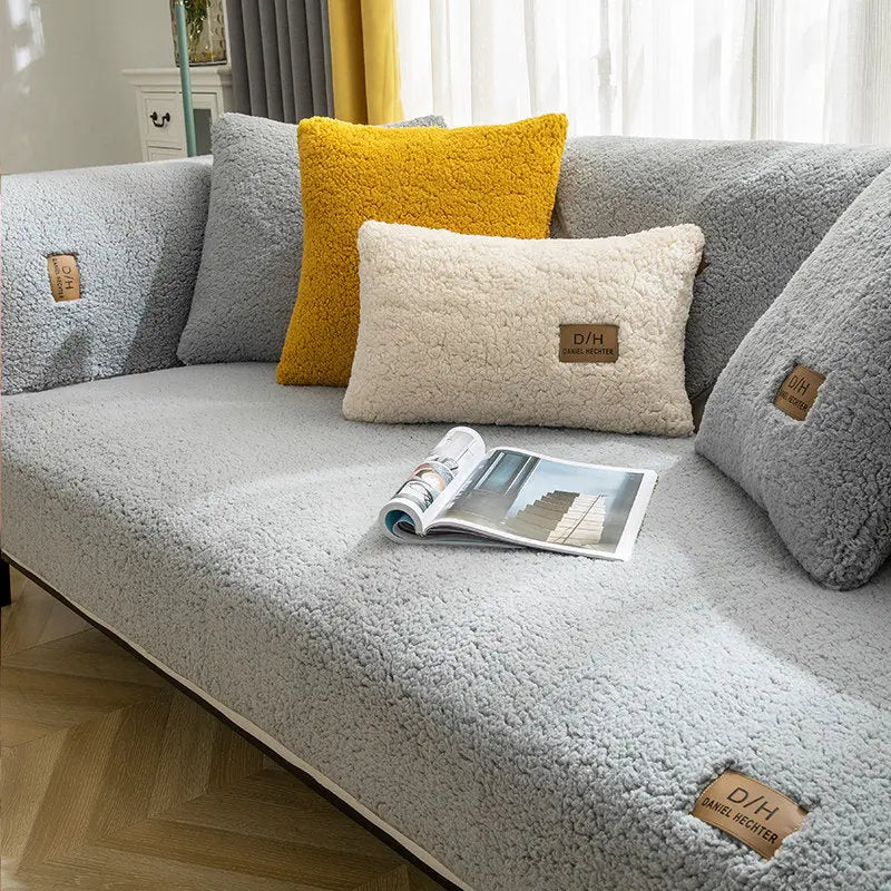 Plaid Canapé Anti-Glisse LELLEN Grey-70x180cm