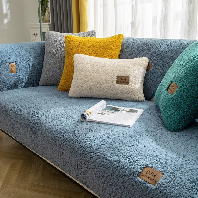 Plaid Canapé Anti-Glisse LELLEN Blue-90x180cm