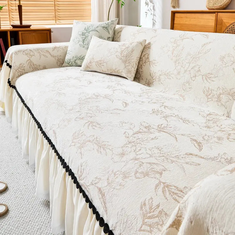 Plaid Canapé Chenille Classique FLOREA Coffee Color-180x380cm