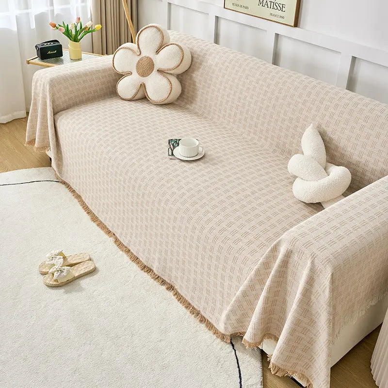 Plaid Canapé Coton Nordic CLOVER Cocoa Coffee-180x340cm