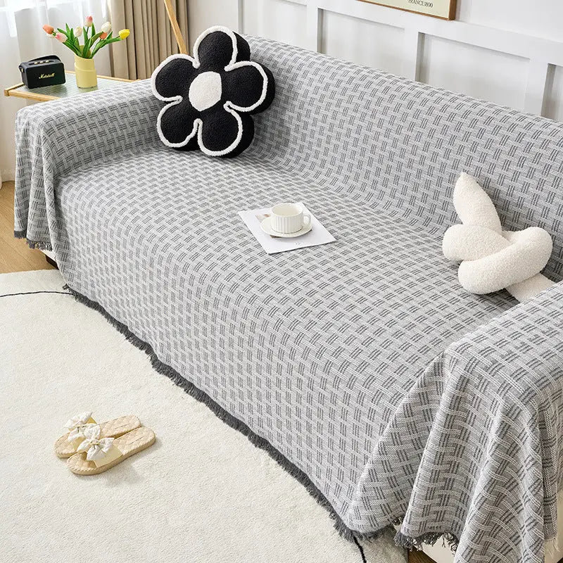 Plaid Canapé Coton Nordic CLOVER Elegant Gray-180x300cm