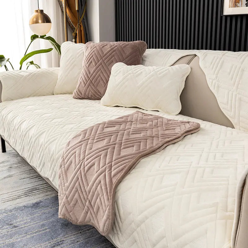 Plaid Canapé Élégant AMEZA Diamond Beige-70x70CM
