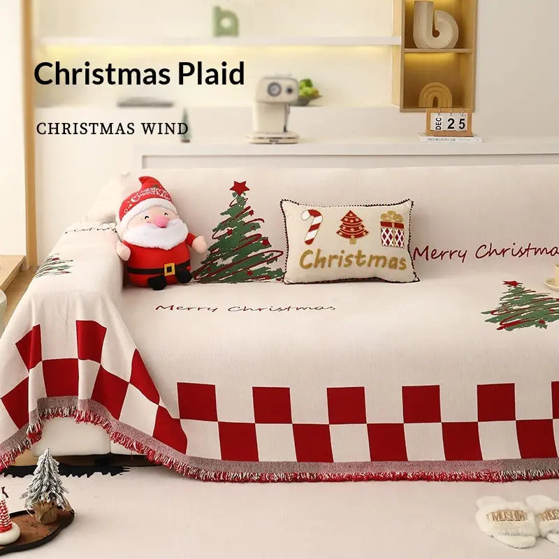 Plaid Canapé Géométrique Chenille NOLENA Checkered-180x380