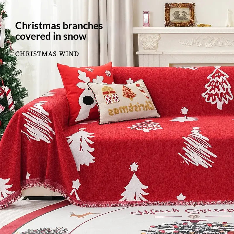 Plaid Canapé Géométrique Chenille NOLENA Branches full of snow-180x230