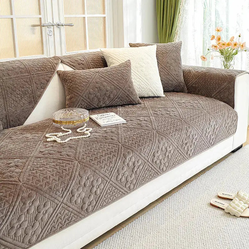 Plaid Canapé Luxe Antidérapant Luxin Coffee Color-90X70cm