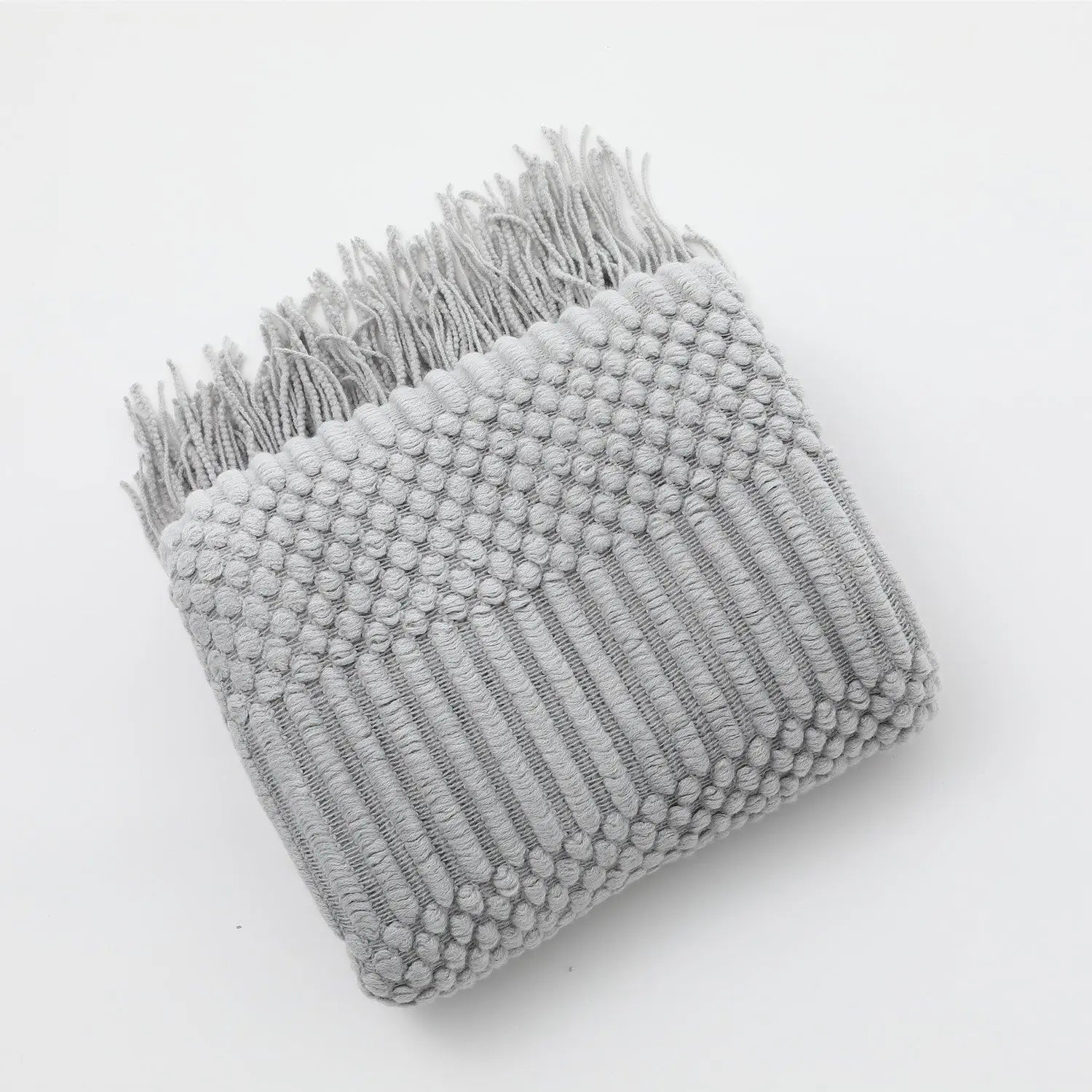 Plaid Canapé Moderne NordicHug Light Gray-127 X180CM Including Tassels