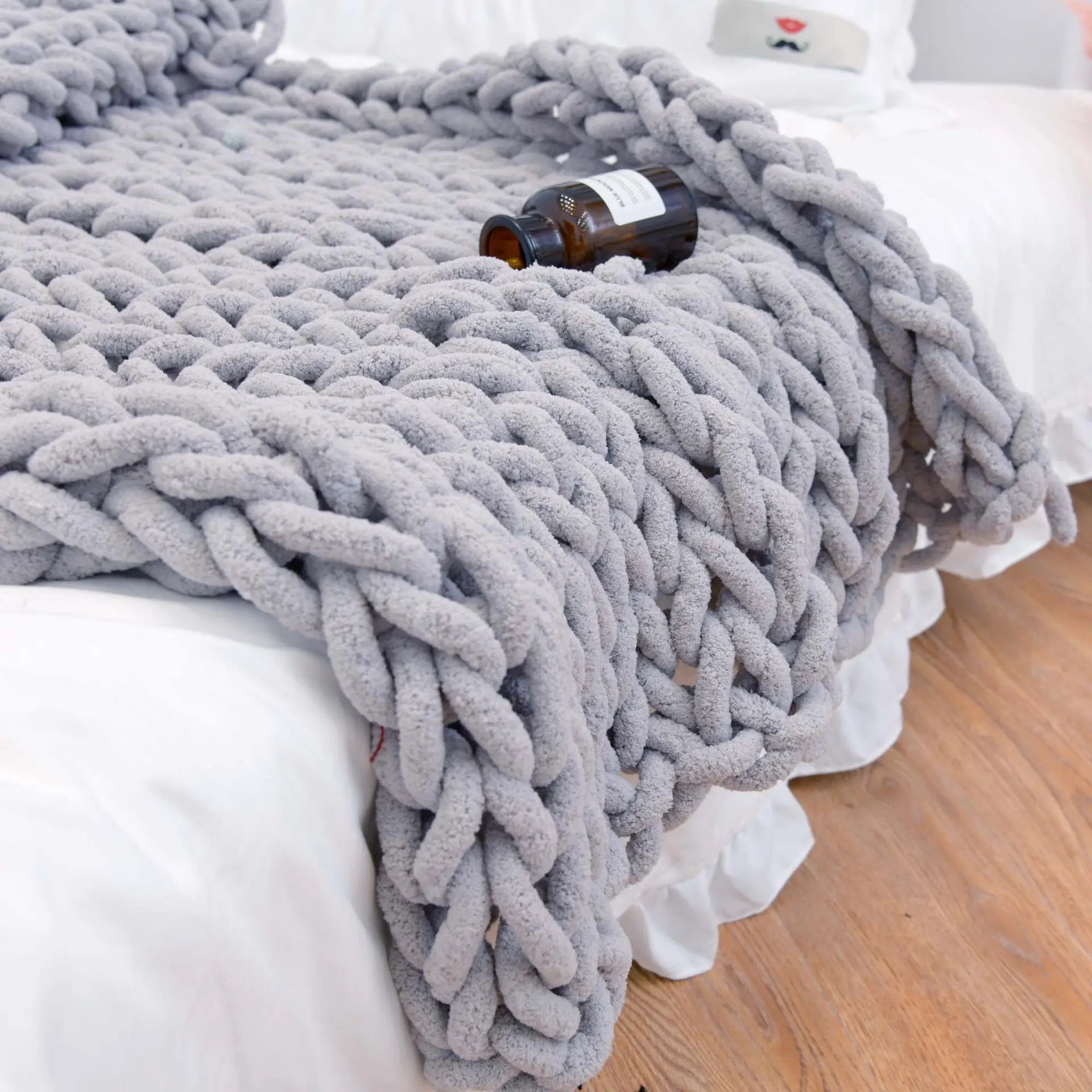 Plaid Canapé Tricot YARNEXA Grey-40X60