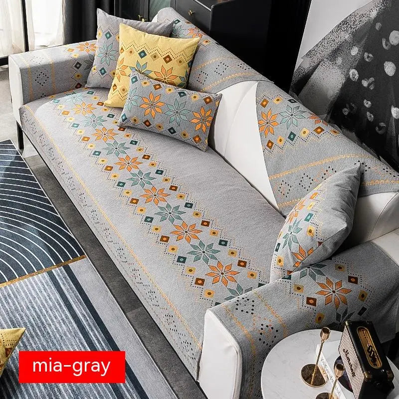 Plaid Canapé Universel Chenille IVY Gray-110 × 180