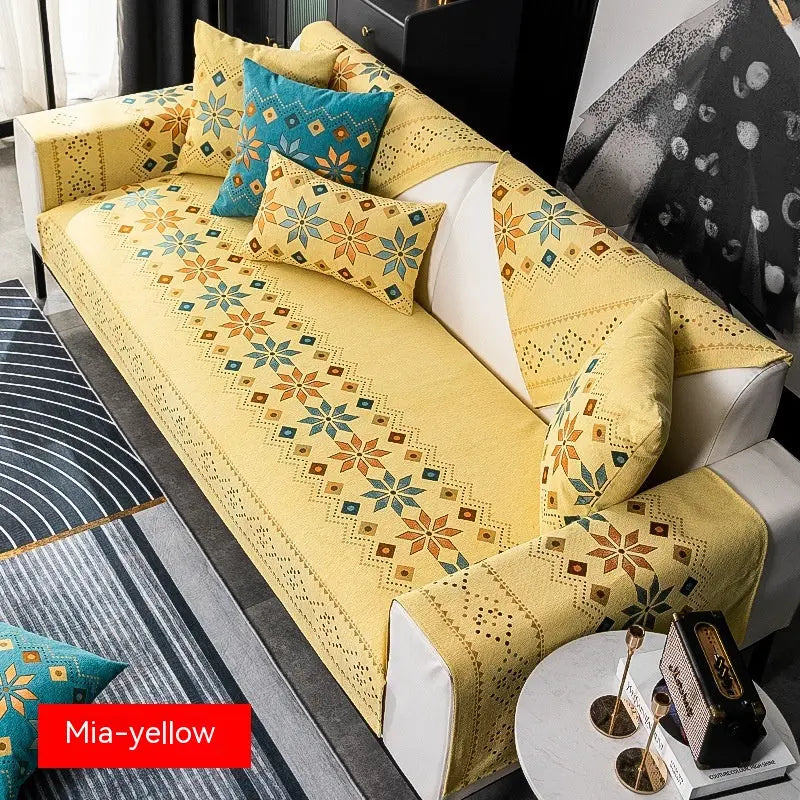 Plaid Canapé Universel Chenille IVY Yellow-110 × 210