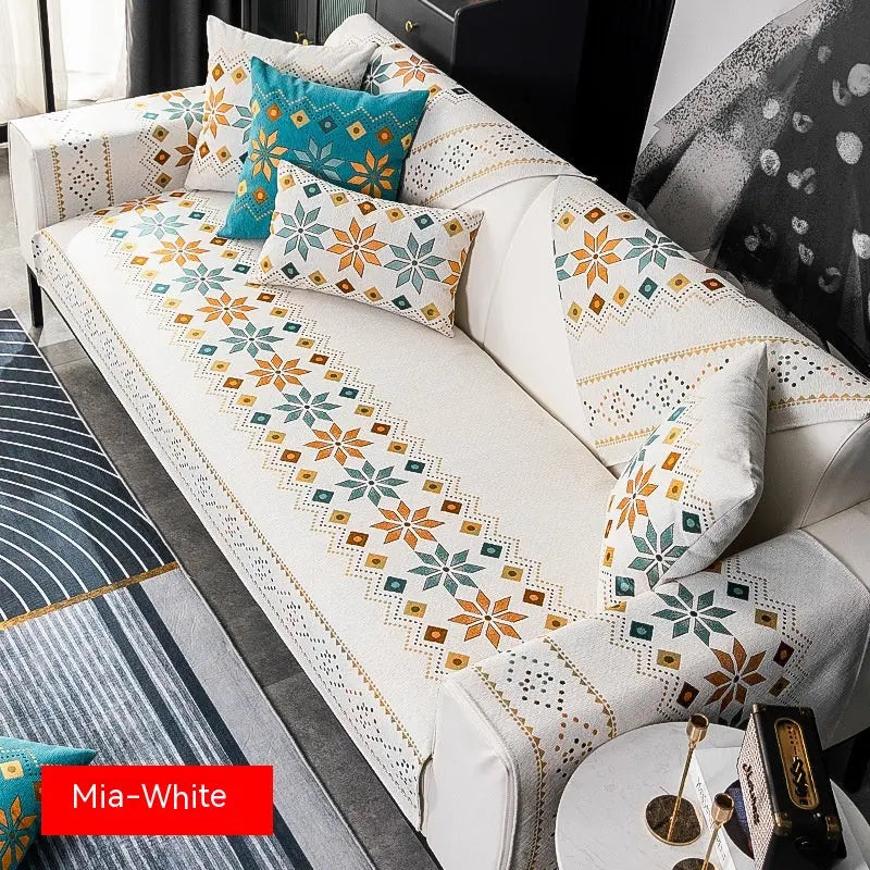 Plaid Canapé Universel Chenille IVY White-70 × 180