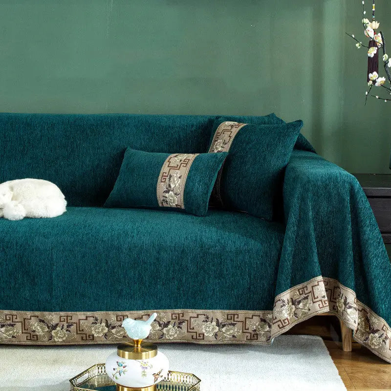 Plaid Canapé Universel DRUNKFLR Green-Three 180x330