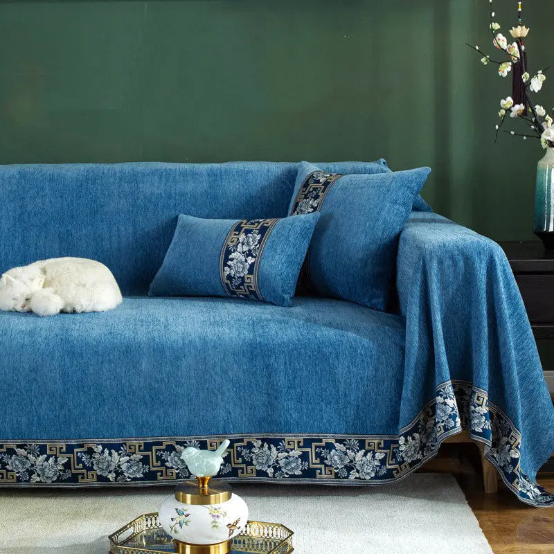 Plaid Canapé Universel DRUNKFLR Blue-Four people 180x380