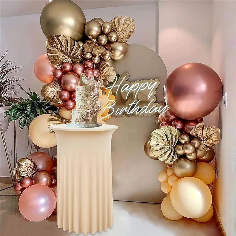Jupe de Table extensible blanche, 1 pièce, couverture de Table pour hôtel, conférence, Cocktail, Bar, ronde, couleur unie, bordure croisée, décor de Banquet Housse de France