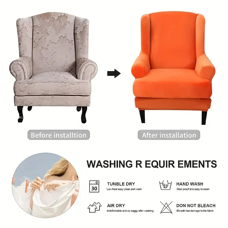 Housse Fauteuil Oreilles Velours VELORA