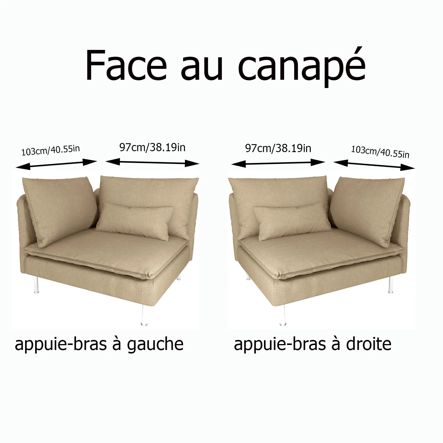 CRIUSAlbanJuste de canapé pour IKEA  SÖDERHAMN, coin, comprend deux grands coussins et un petit cus, housses de canapé pour salon Housse de France