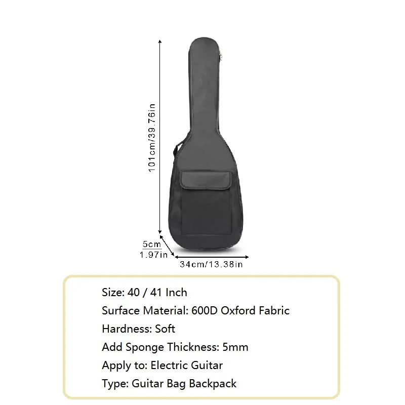 40 / 41 pouces sac de guitare étanche Oxford guitare Gig sac couverture noir étui de guitare 7 Types en option Housse de France