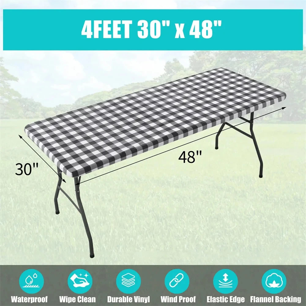 Kitinjoy-Nappe de Table Ronde Ajustée en Vinyle, Couverture artificiel astique Imperméable, Décoration de Maison, Pique-Nique, Camping, Plein Air Housse de France