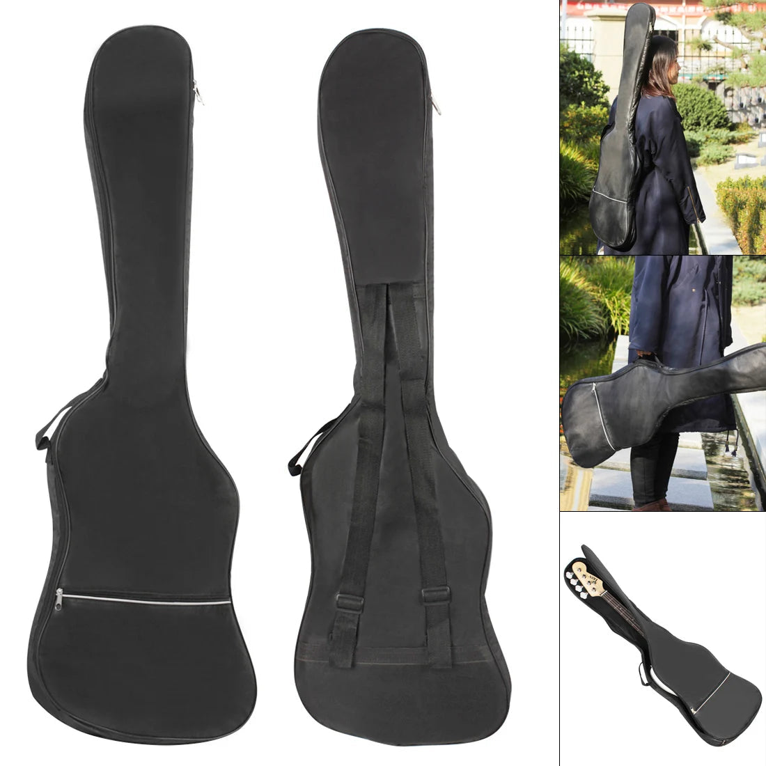 39-48 pouces Oxford tissu Pad 8-10mm coton épaississement Double sangles guitare électrique basse étui, housse étanche sac à dos Housse de France