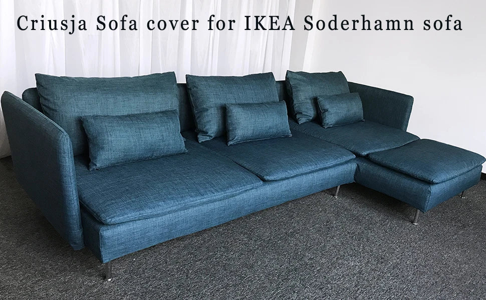 CRIUSAlbanJuste de canapé pour IKEA  SÖDERHAMN, coin, comprend deux grands coussins et un petit cus, housses de canapé pour salon Housse de France
