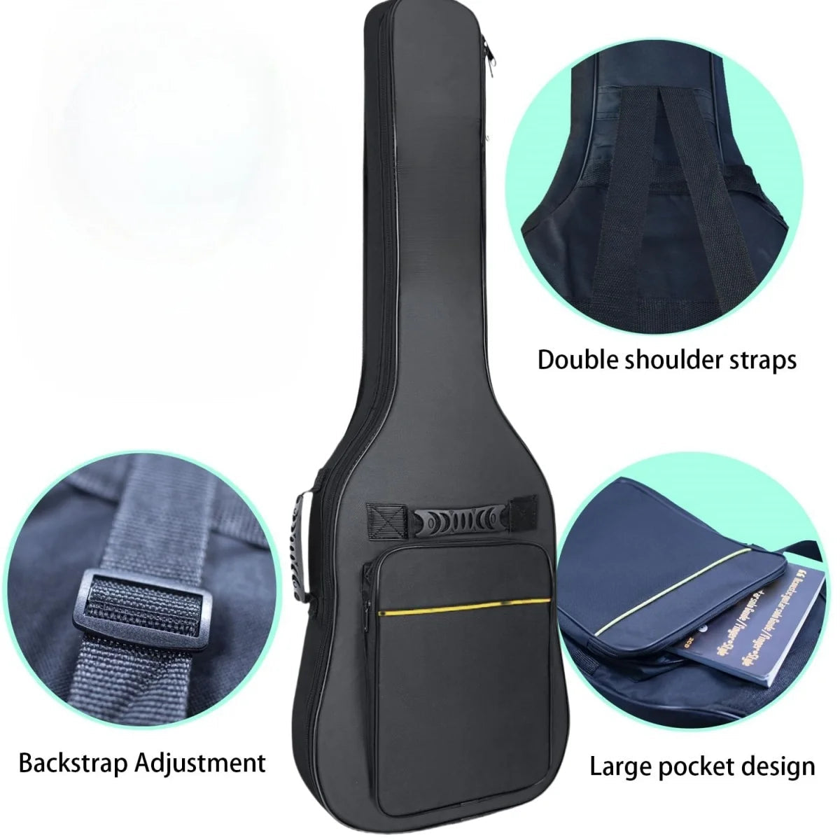 Miwayer – sac de transport pour guitare électrique, étui noir/tissu Oxford imperméable/double bretelles, sac de guitare/pour accessoires de guitare Housse de France