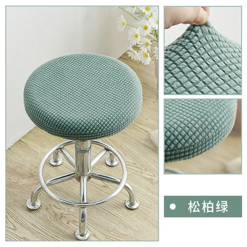 Housses de chaise en Jacquard, souples, élastiques, rondes, en Spandex, pour tabourets de Bar, protection de siège de chaise, décoration de maison et de bureau Housse de France