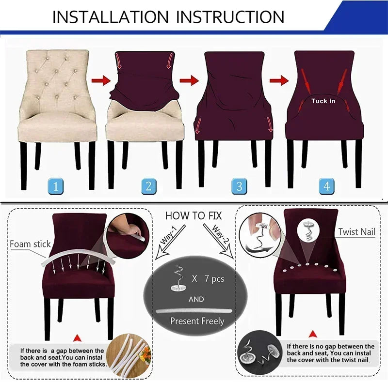 Housse De Chaise Extensible Jacquard **FOLIA** Housse de France