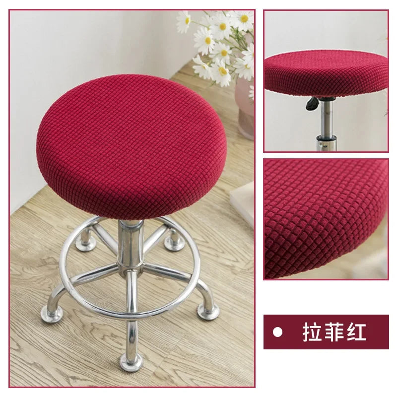 Housses de chaise en Jacquard, souples, élastiques, rondes, en Spandex, pour tabourets de Bar, protection de siège de chaise, décoration de maison et de bureau Housse de France