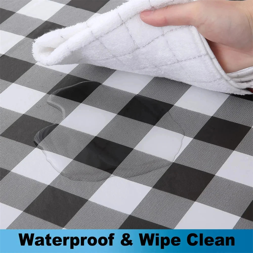 Kitinjoy-Nappe de Table Ronde Ajustée en Vinyle, Couverture artificiel astique Imperméable, Décoration de Maison, Pique-Nique, Camping, Plein Air Housse de France