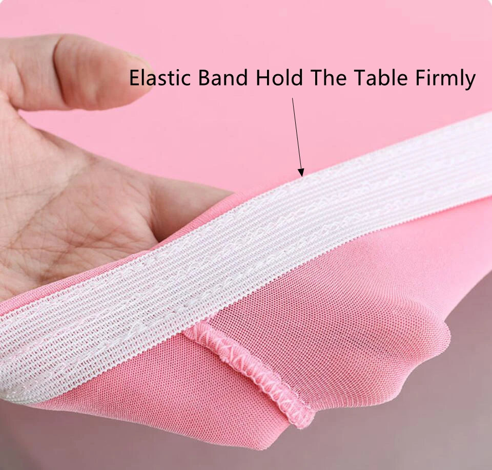 Nappe de Table ronde ajustée de couleur blanche, couverture de Table de Cocktail en Spandex, décoration de Table de Bar haut, extensible élastique résistant aux taches Housse de France