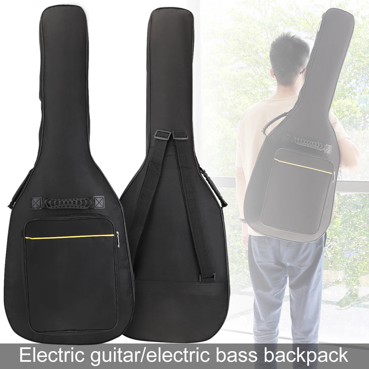 39-48 pouces Oxford tissu Pad 8-10mm coton épaississement Double sangles guitare électrique basse étui, housse étanche sac à dos Housse de France