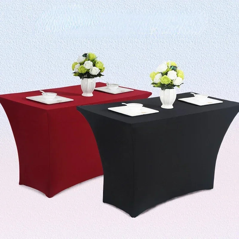 4FT6FT8FT couverture de Table extensible couverture de Table de Cocktail réunion Banquet de mariage couverture de Table rectangulaire nappe blanche Housse de France