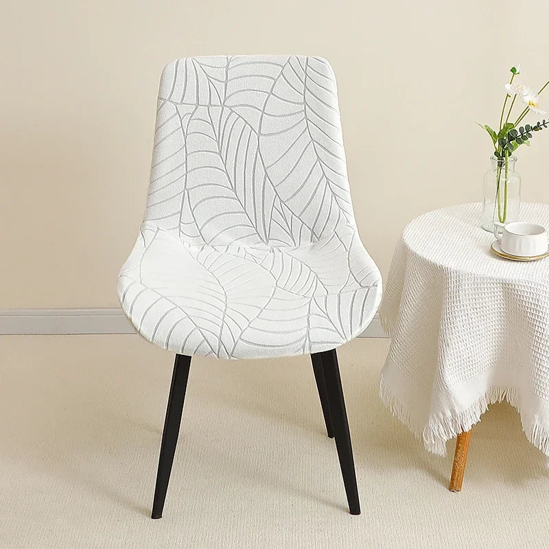 1/2/4/6 pièces feuilles Jacquard courbé housses de chaise élastiques housses de chaise chaises protecteur de siège pour hôtel mariage cuisine Banquet Housse de France